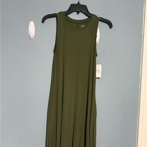 Time and Tru Olive Green Midi Dress